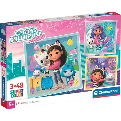 Clementoni Детски пъзел Clementoni от 3 x 48 части - Къщичката за кукли на Габи (25002)