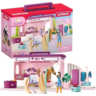 Schleich Velká sada Horse Club - Skládací obchod pro koně + figurky