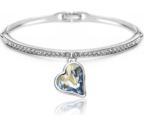 Glory náramok srdce Swarovski elements modrá 217