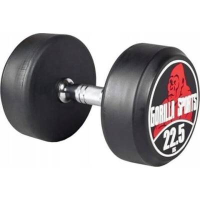 Gorilla Sports Potažené pogumované činky s pevnou váhou 2 x 22,5 kg