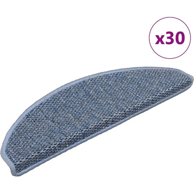 vidaXL Самозалепващи стелки за стълби вид сизал 30 бр 65x21x4 см сини (3365874)