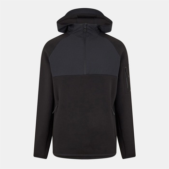 HUGO BOSS Men's Urban Quarter Zip Lightweight Fleece - Black