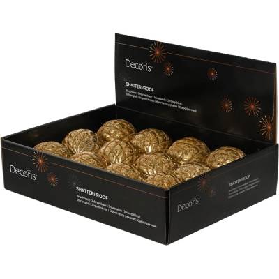Decoris NENURODYTA_V Vánoční hračka na stromeček, zlatá/žlutá, polystyren