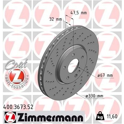 Brzdový kotúč ZIMMERMANN 400.3673.52 (400367352)