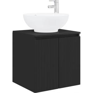 vidaXL Монтирана на стена мивка и тоалетка Черно 49, 5 x 44, 5 x 65 см (890443)
