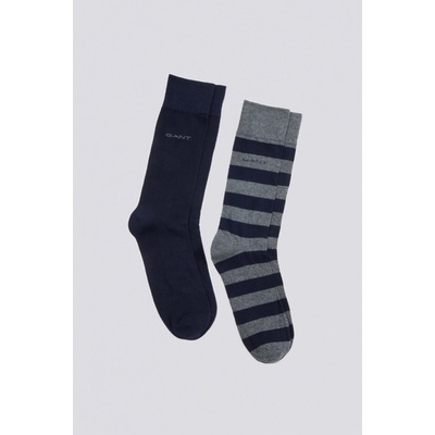 Gant ponožky BARSTRIPE AND SOLID SOCKS 2-PACK šedá