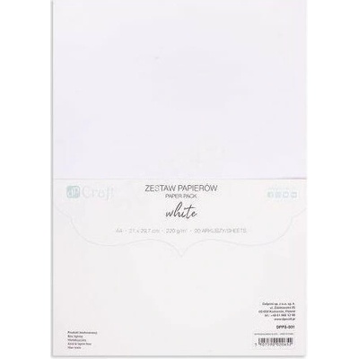 Sada barevných papírů DP Craft - 20 ks - white