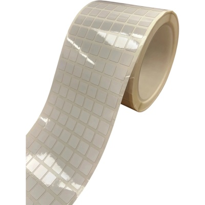 Plastová Etiketa 9,53 mm x 9,53 mm, 7 - Produkcia, Polyimid, Odolná do 300°C, Biela, Dutinka 76 mm, 10000 ks/kotúč, Extra silné lepidlo, B-727 / THT, Heat Resistant, Brady kompatibilná