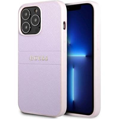 GUESS Кейс Guess GUHCP13LPSASBPU за iPhone 13 Pro / 13 6.1", пурпурен/лилав, Saffiano Hot Stamp & Metal Logo (GUE001917-0)