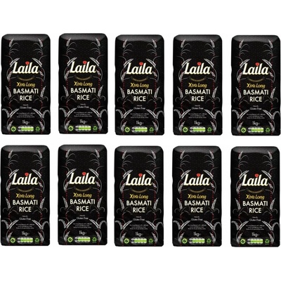 Laila Foods XTRA DLOUHOZRNNÁ Basmati rýže 10 x 1 kg