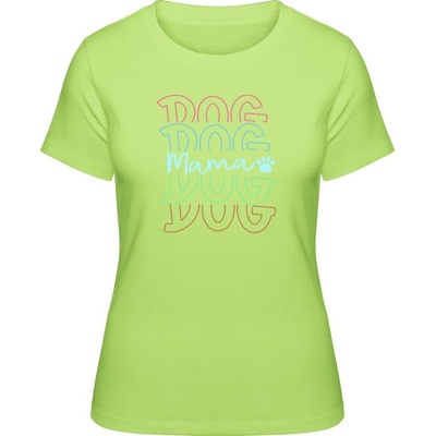 Premium Tričko Farebný nápis DOG Mama Limetková