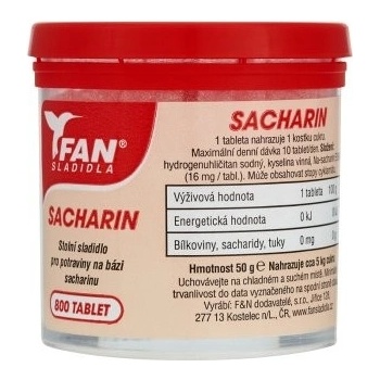 Fan sladidlo Sacharin 800 tablet 50 g