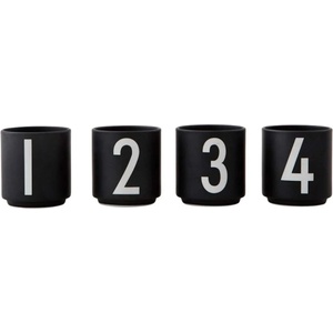 Design Letters Чаши на столче за еспресо aj черни 4 бр (10201302black)