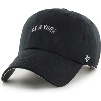 47 brand Памучна шапка с козирка 47 brand MLB New York Yankees в черно с апликация (B.RETCU17GWS.BK)