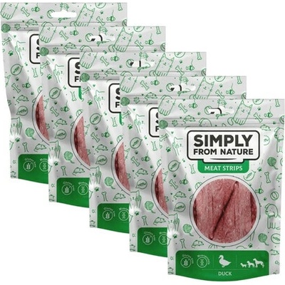 SIMPLY FROM NATURE Meat Strips maškrty s kačacím mäsom pre psov 5 x 80 g