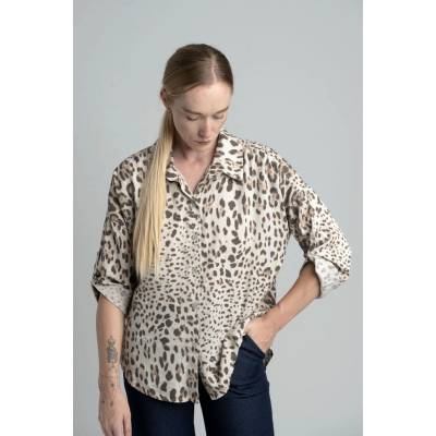 Beige blouse with spots krémová