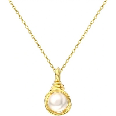 Majya Stříbrný řetízek s přívěskem pozlacený 11647