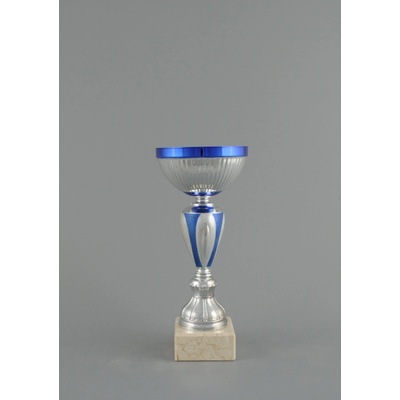 Sportovní stříbrno modrý pohár 18 31 cm 18 cm