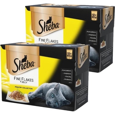 SHEBA Delikatesa v želé s kuracím morčacím kačacím hydinovým mäsom 24 x 85 g