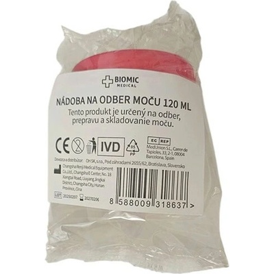 BIOMIC jednorazová nádoba na odber moču 120 ml