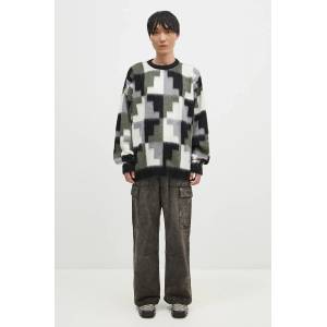 Marcelo Burlon Пуловер с мохер AOP Damier Cross Knit Crew (CMHE036F24KNI001066E)