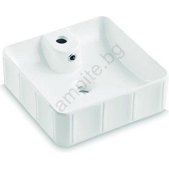 Bathco 4163 - Умивалник за плот CIRCUS 40x40 cm порцелан/бял (BO0045)