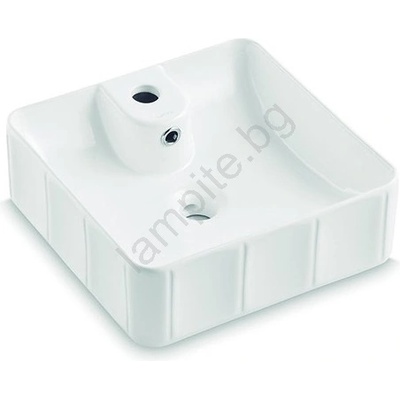 Bathco 4163 - Умивалник за плот CIRCUS 40x40 cm порцелан/бял (BO0045)