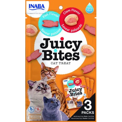 INABA Cat Juicy Bites s rybami a mušlemi 3 x 11,3 g