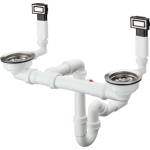 Hansgrohe - Комплект сифон и преливник за двойна мивка, неръждаема стомана 43922800 (43922800)