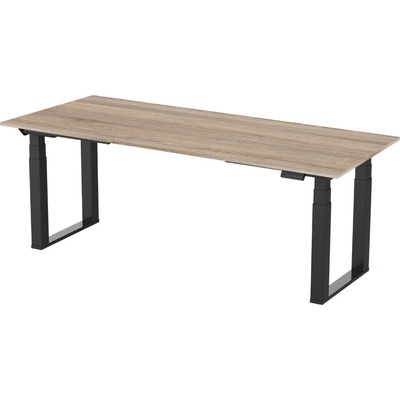 Delso Výškovo nastaviteľný stôl ROCKSTER 80 x 200 cm dub sonoma / čierna