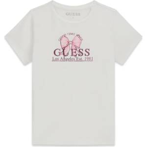 GUESS Тениска в бял цвят за момиче с розова панделка Guess