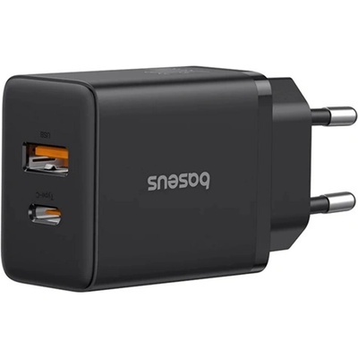 Baseus CUBE PRO мрежово зарядно устройство USB+Type-C гнездо 30W, PD бързо зарядно устройство, ЧЕРНО P10111404113-00 (P10111404113-00)