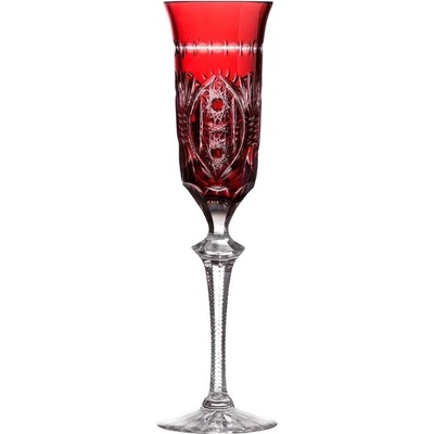 Bohemia Crystal broušené sklenice na šampaňské Rubín 2 x 180 ml
