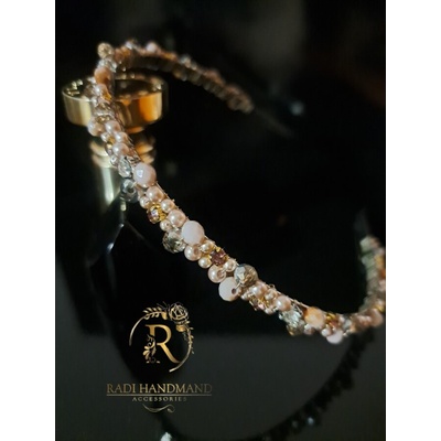 Radi handmade Елегантна диадема с лилави кристали и перли (945)