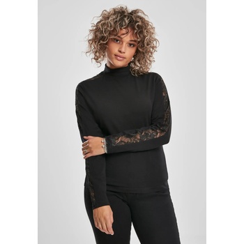 Urban Classics Дамска блуза в черно Urban Classics Ladies Lace Striped LS UB-TB3214-00007 - Черен, размер L