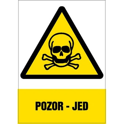 Značka Pozor – Jed, samolepicí fólie, 210 × 297 mm BZ FE362