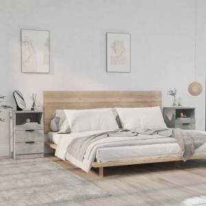 vidaXL Нощни шкафчета 2 бр. Бетонно сиво Standard Engineered wood (811241)