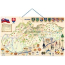 Woody magnetická mapa Slovenska s obrázkami a spoločenská hra 3v1