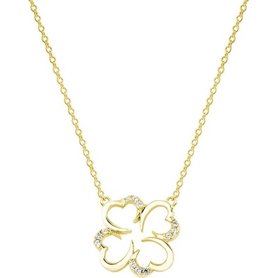 Olivie Stříbrný zlacený řetízek čtyřlístek 2986