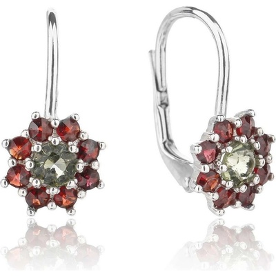 Jan Kos jewellery stříbrné náušnice s vltavínem 32105464