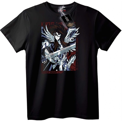 NOONEBRAND Тениска Свети Сейя Ангел Воин - 2XL, Black