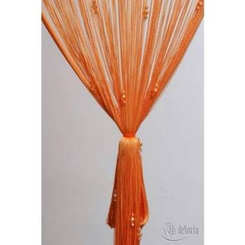 Špagetové záclony oranžové s korálkami