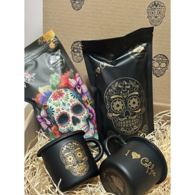 Los Muertos + 2 plecháčky Gold Edition Káva jemně mletá na espresso 2 x 250 g