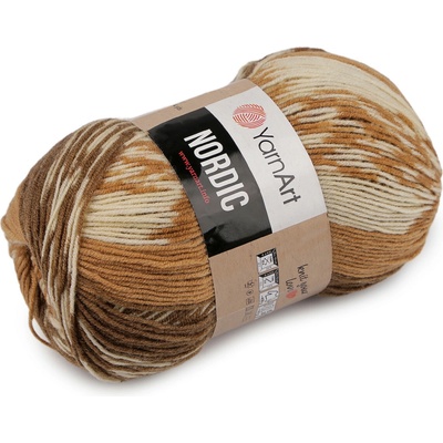Pletací příze Nordic 150 g Varianta: 1 (653) hnědobéžová, Balení: 1 ks