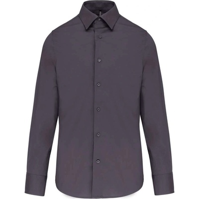 Kariban pánská nežehlivá košile s krátkým rukávem Twill zinek šedá