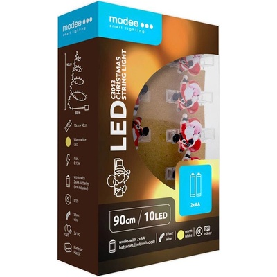 Modee Lighting LED dekorácia 10 LED 90cm štipce mikuláš 2xAA batérie