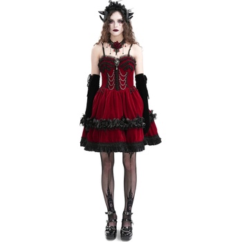 Devil fashion дамска рокля DEVIL FASHION - Red Gothic Velvet - SKT20602