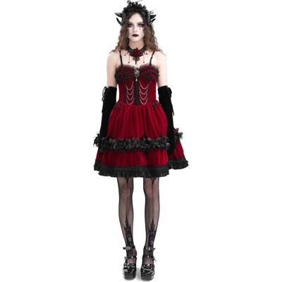 Devil fashion дамска рокля DEVIL FASHION - Red Gothic Velvet - SKT20602