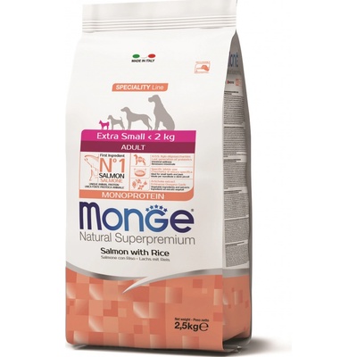 Monge Speciality Line Extra Small Adult Monoprotein losos ryža 2,5 kg