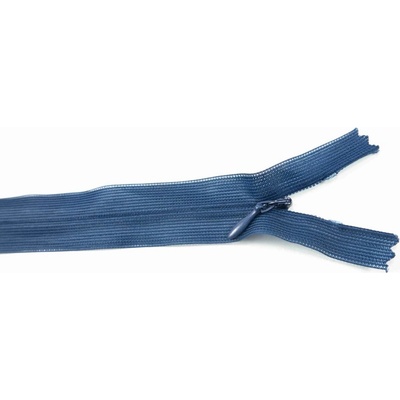 Nedeliteľný skrytý zips (3mm) rôzne farby - dĺžka 18 cm - 60 cm 18 cm Tmavo Modrá